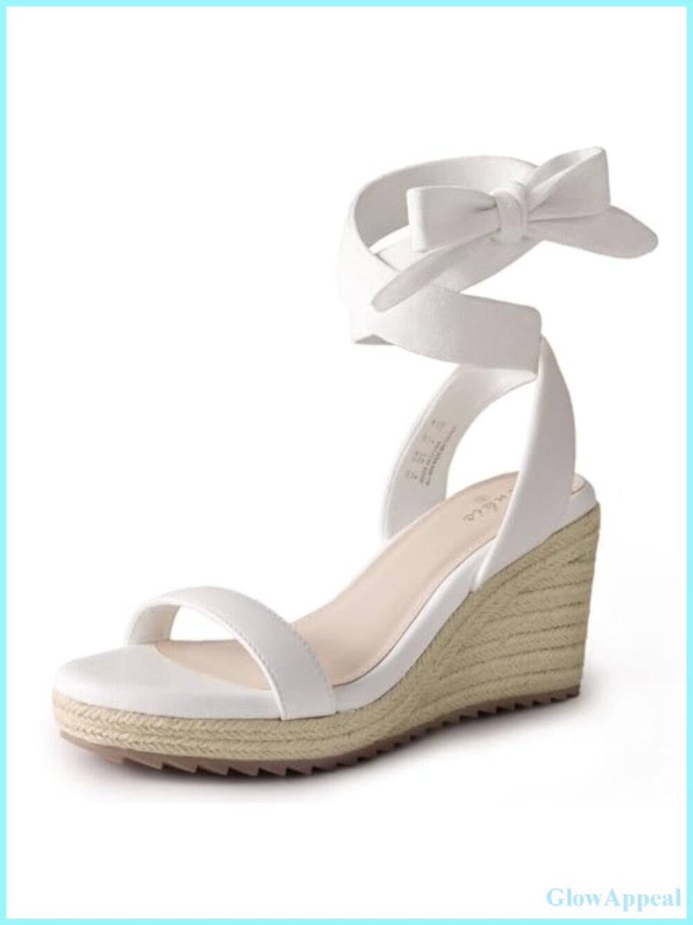Womens Espadrille Wedge Sandals 3.4 Inch Jute Ankle Strap Summer Shoes
